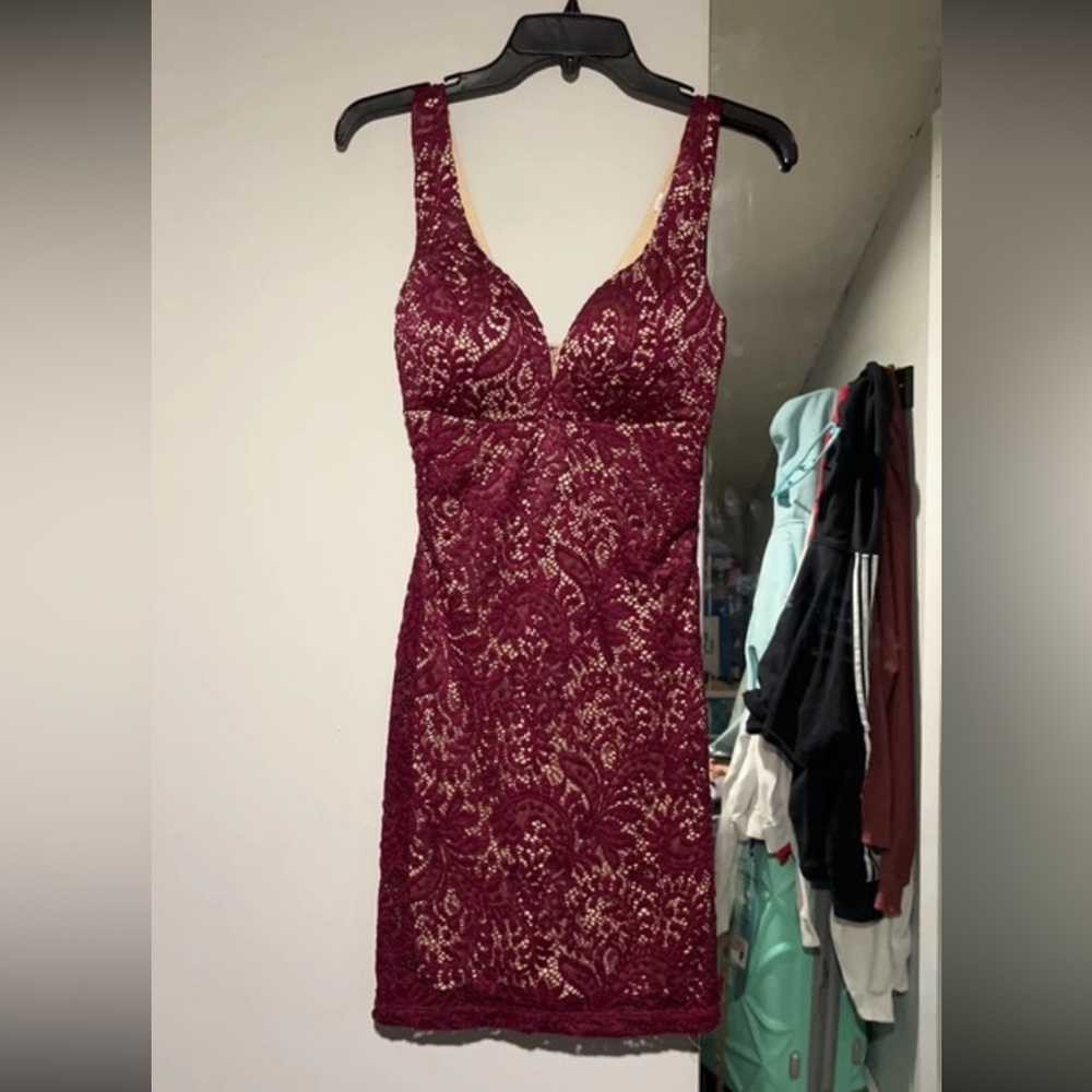 burgundy dress